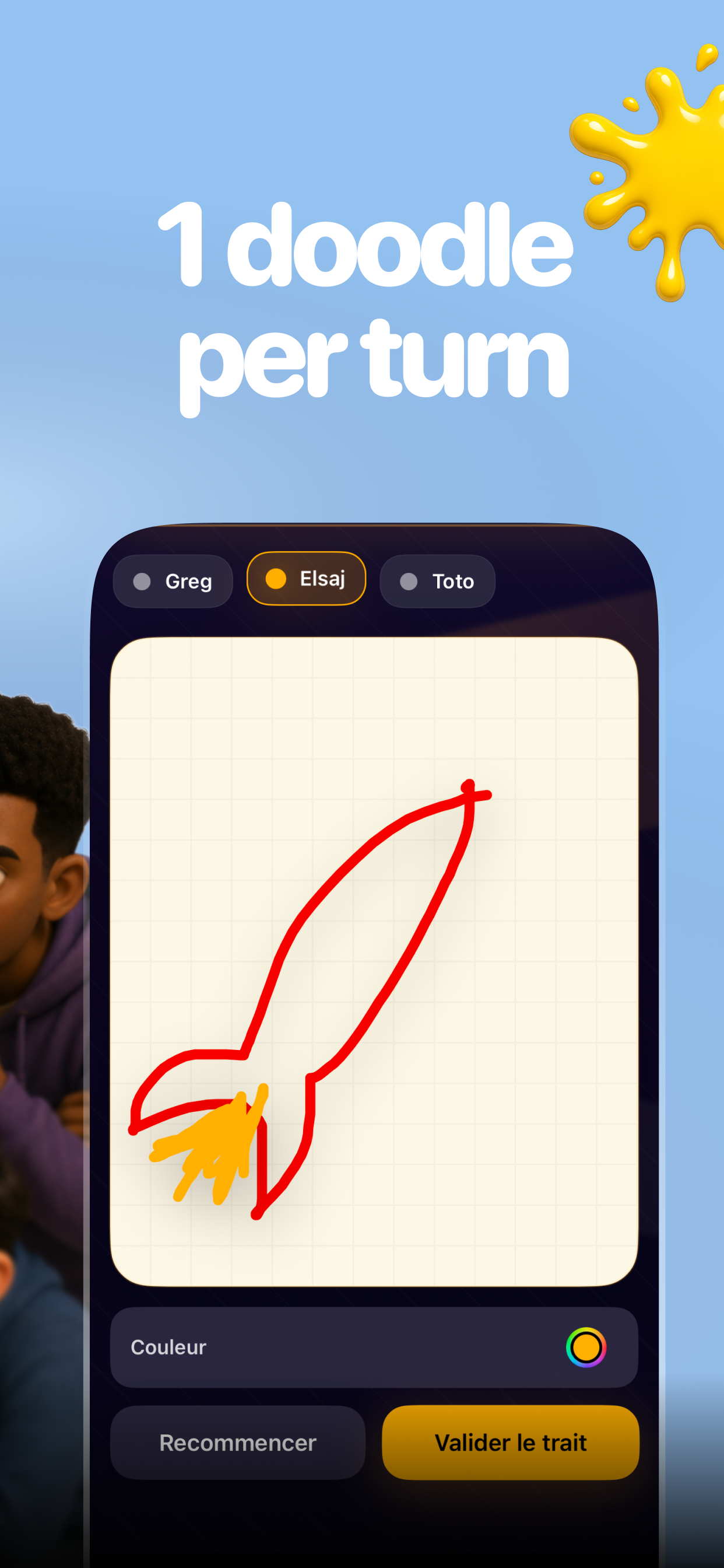 Undercover : Doodle drawing screen with a personal canvas and color picker